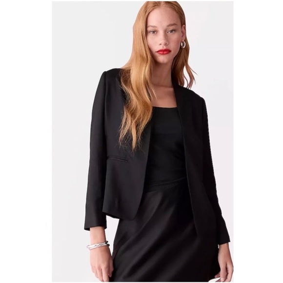 NWT J. Crew Black Going Out Blazer Gramercy Twill Open Front BK027, 8 - Picture 3 of 9